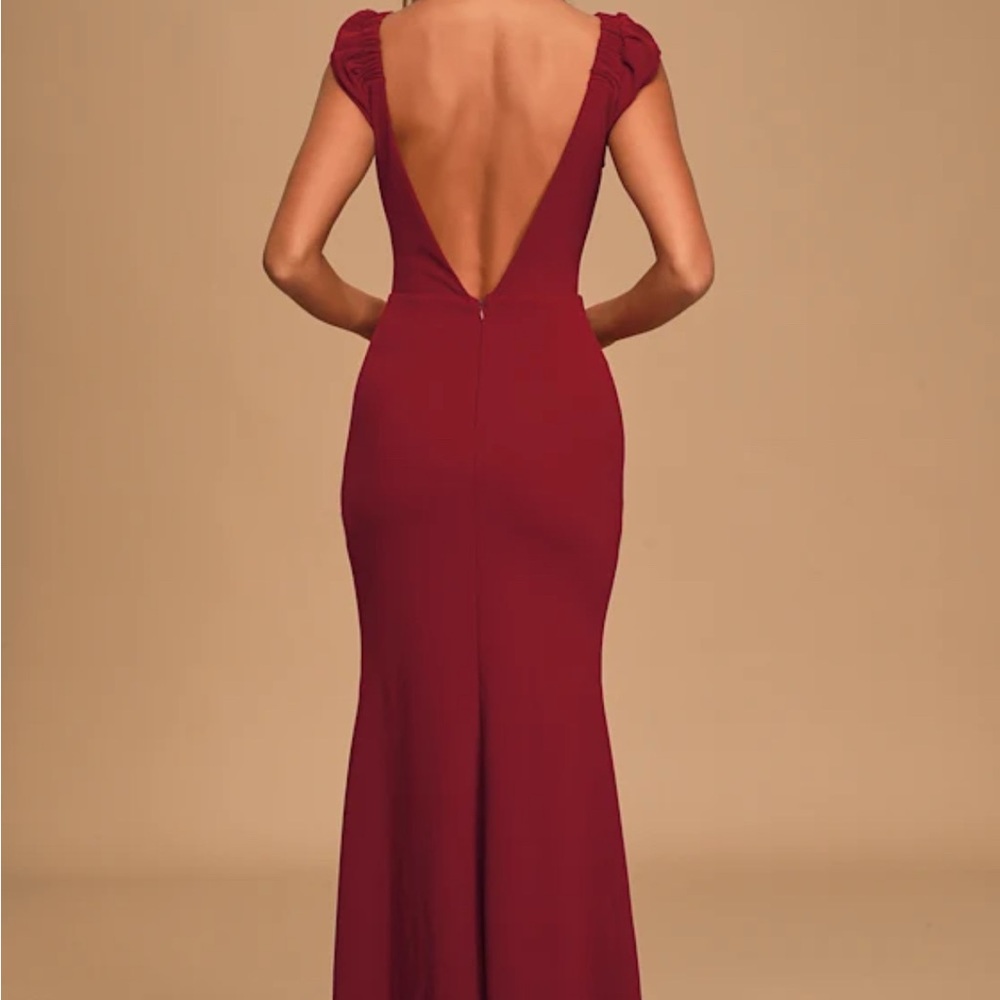 Lulu's Deep Red Backless Dress - Picture 4 of 10
